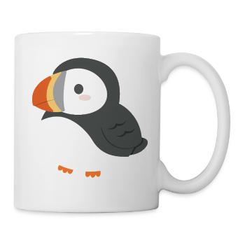 Dicker Puffin-Anhänger - Tasse - Weiß - Rechts