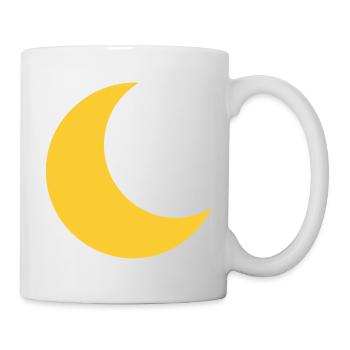 Gelber Mond-Crescent auf Schwarz - Tasse - Weiß - Rechts