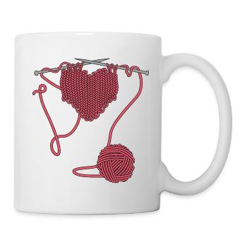 J’adore crocheter ou tricoter - Mug blanc - blanc - Droite