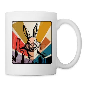 Angry Bunny dans le Pop Art rétro - Mug blanc - blanc - Droite