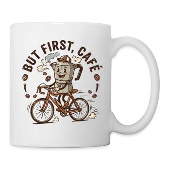 Kaffee zuerst auf dem Fahrrad - Tasse - Weiß - Rechts