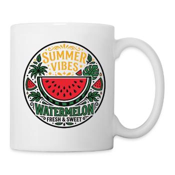 Motif pastèque Summer Vibes - Mug blanc - blanc - Droite
