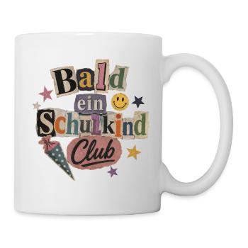 Bald Schulkind Club Collage Shirt - Tasse - Weiß - Rechts