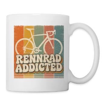 Rennrad süchtig Geschenkidee für Rennradfahrer - Tasse - Weiß - Rechts