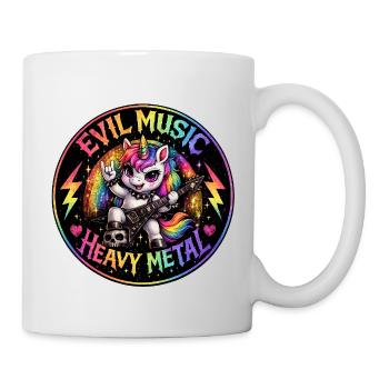 Rainbow Unicorn Heavy Metal - Mug - white - Right