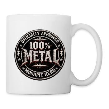 Patch 100 % Metal Hero - Mug blanc - blanc - Droite