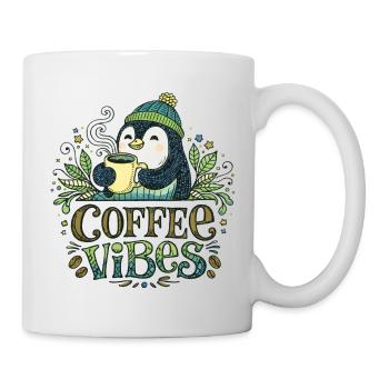 Penguin Coffee Vibes - Tasse - Weiß - Rechts