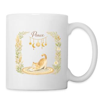 Cat Moon Plants Line Cat Lover Design - Mug blanc - blanc - Droite