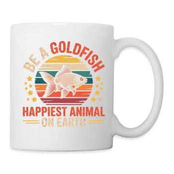 Soyez un poisson rouge L’animal le plus heureux sur terre Plus drôle - Mug blanc - blanc - Droite