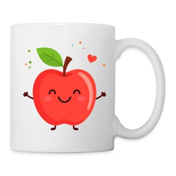 Happy apple illustration - Mug - white - Right