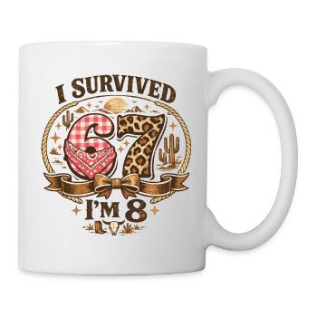 Anniversaire 8 Ans Fille Western Cowboy Cadeau - Mug blanc - blanc - Droite