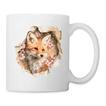 Fox with cherry blossoms - Mug - white - Right