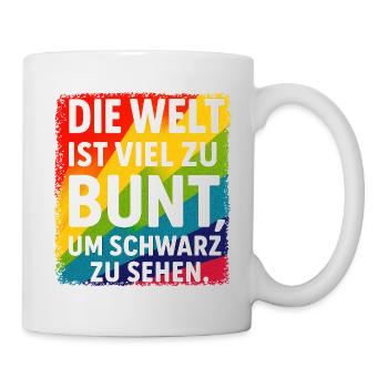 Bunte Welt | Positives Statement - Tasse - Weiß - Rechts
