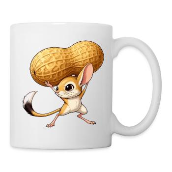 Maus mit Erdnuss-Riese - Tasse - Weiß - Rechts