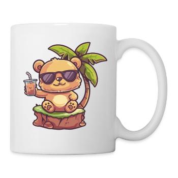Bär Sommer Palme - Tasse - Weiß - Rechts