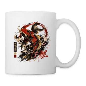 Koi Fish – Japanese Tattoo Style Design - Tasse - Weiß - Rechts