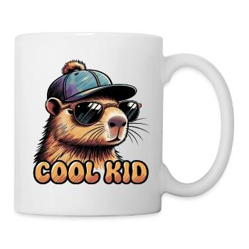 Loutre cool avec des lunettes de soleil - Mug blanc - blanc - Droite