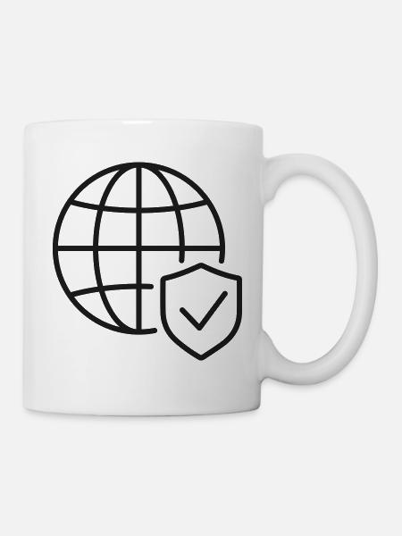 Global Shield Icon Druck - Tasse - Weiß