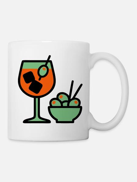 Martini Cocktail Grafik - Tasse - Weiß