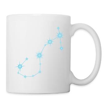 Signe astrologique de la Constellation du Scorpion Bleu pastel - Mug blanc - blanc - Droite