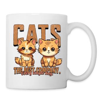 Meilleur duo de compagnie des Cats - Mug blanc - blanc - Droite
