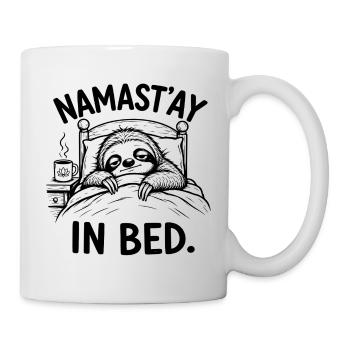Namast'ay in Bed – Tired Sloth | Fun Yoga - Mug - white - Right
