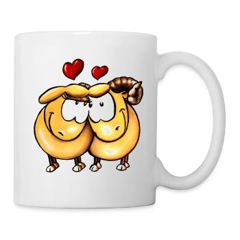 Lotte et Kalle amoureuses - Mug blanc - blanc - Droite