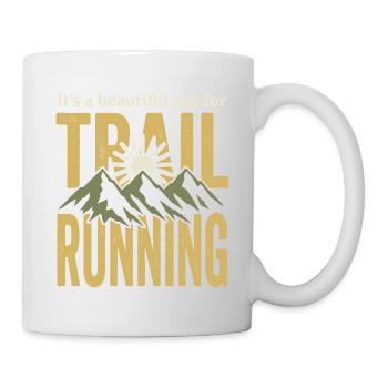 C’est une belle journée pour le trail running - Mug blanc - blanc - Droite