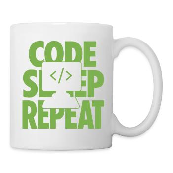 Programmeur de répétition en sommeil de code - Mug blanc - blanc - Droite