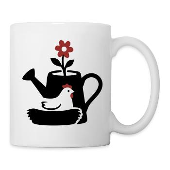 Watering Can Chicken Nest Graphic - Mug - white - Right