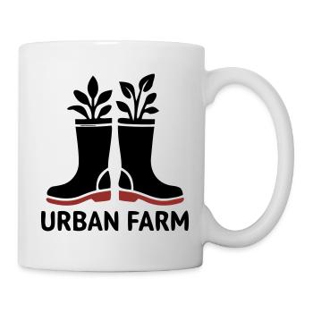 Logo des bottes en caoutchouc de ferme urbaine - Mug blanc - blanc - Droite