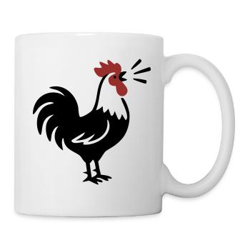 Logo de la ferme Rooster Crows - Mug blanc - blanc - Droite