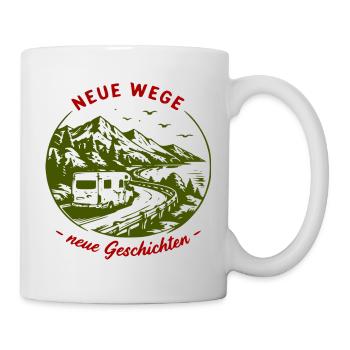 Neue Wege – Camperabenteuer am Berg - Tasse - Weiß - Rechts