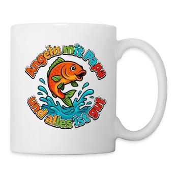 Angeln mit Papa: Alles ist gut - Tasse - Weiß - Rechts