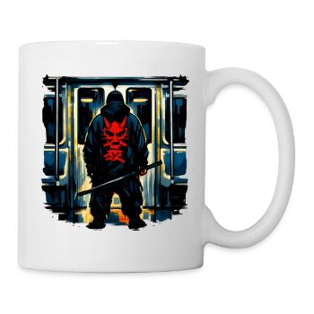 Ninja démons dans le métro - Mug blanc - blanc - Droite