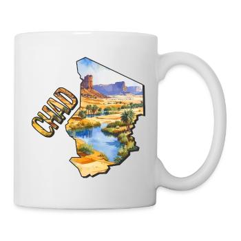 Carte aquarelle du Tchad - Mug blanc - blanc - Droite