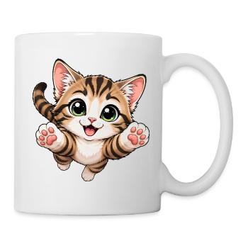 Jumping Cat - Mug blanc - blanc - Droite