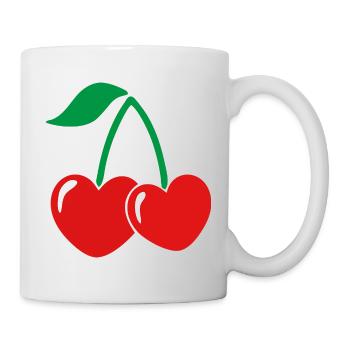 Cherry Pair in Red-Green Style - Mug - white - Right