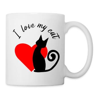 Fragmented heart in red - Mug - white - Right