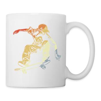 Skateboarder Junge Vintage Look - Tasse - Weiß - Rechts