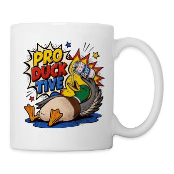Ducks, Beer Drinking, Beer Lover, Pro-duck-tive - Mug - white - Right