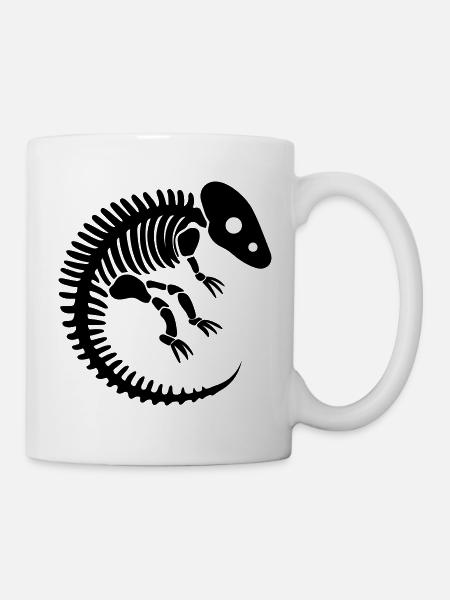 Prähistorische Dinosaurier-Fossilknochen - Tasse - Weiß