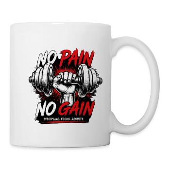 No Pain No Gain Kraftlifting - Tasse - Weiß - Rechts