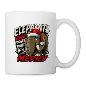 Elefanten-Weihnachten Vergessen Nie  - Tasse - Weiß - Rechts