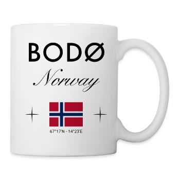 Bodø Norwegen Koordinaten Reise Souvenir - Tasse - Weiß - Rechts
