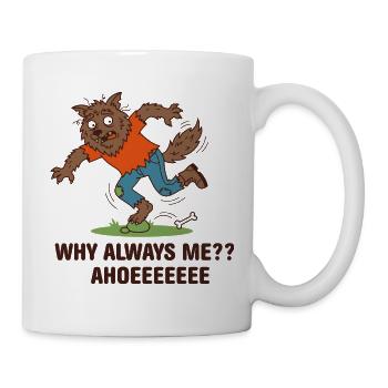 Clumsy Like A Wolf – lustiges Werwolf-T-Shirt - Tasse - Weiß - Rechts