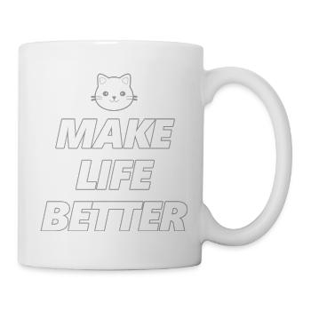 Schriftzug Cats make life better für Katzenfans - Tasse - Weiß - Rechts