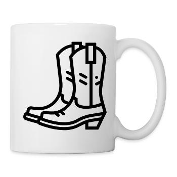 Cowboystiefel - Tasse - Weiß - Rechts