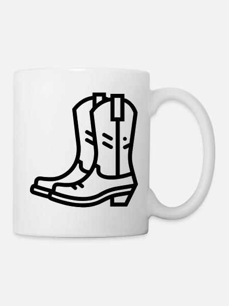Cowboystiefel - Tasse - Weiß