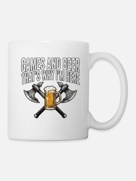 Mittelalter Axt Spiele Bier - Tasse - Weiß